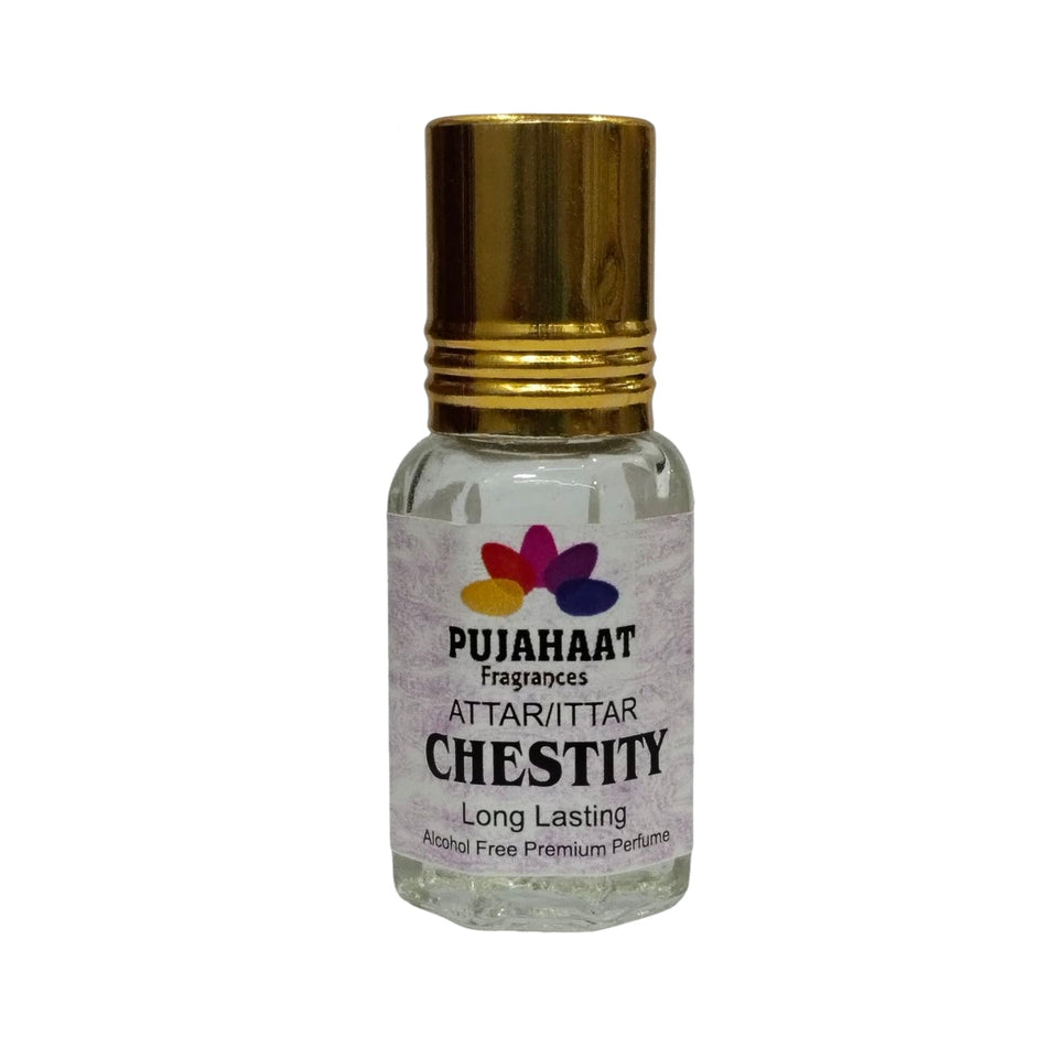 Pujahaat Premium Alcohol Free Attar | Ittar 6ml, Long-Lasting Travel Size Roll-On, Best Inspired Attar Fragrance Oil - Chestity