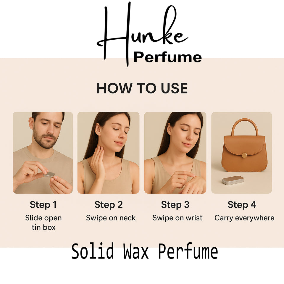 Hunke® Solid Perfume | Alcohol-Free Solid Perfume for Men & Women | Long Lasting Natural Wax Fragrance | Travel Friendly Pocket Perfume | Handmade Luxury - Royal Rose