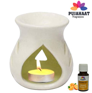 Pujahaat Lavender, Jasmine, Marigold (Genda), Rose Aroma Oil for Aromatherapy oils, Oil for diffusers, Humidifier oils, Oil Burners, Spa and Air Purifier 10ml Each - Set of 4 (4 x 10 ml)