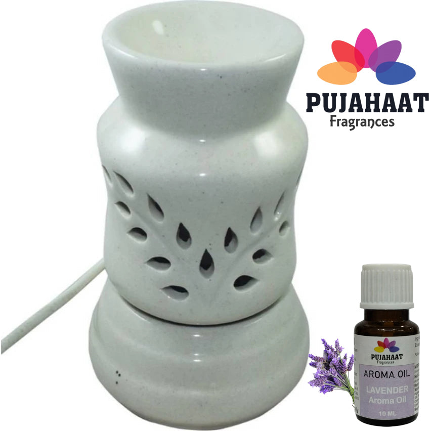 Pujahaat Lavender, Jasmine, Marigold (Genda), Rose Aroma Oil for Aromatherapy oils, Oil for diffusers, Humidifier oils, Oil Burners, Spa and Air Purifier 10ml Each - Set of 4 (4 x 10 ml)
