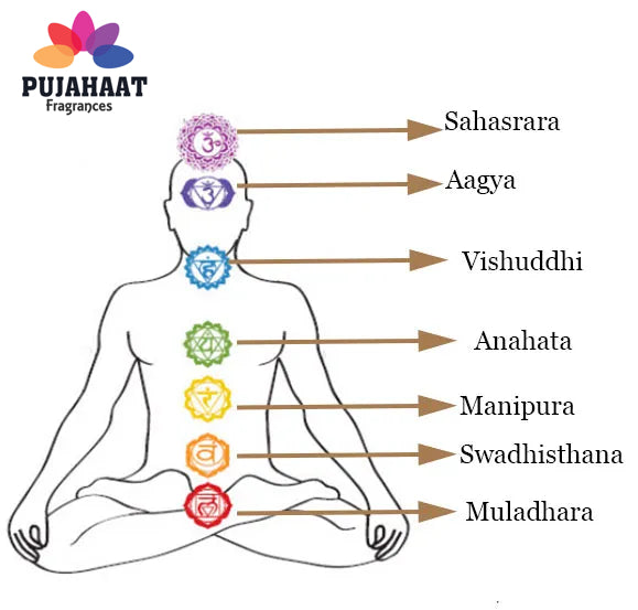 Pujahaat Third Eye Chakra Essential Oil Roll-On Blend | 6 ml/0.20 fl oz | Agya | Aromatherapy Oils for Chakra Balance