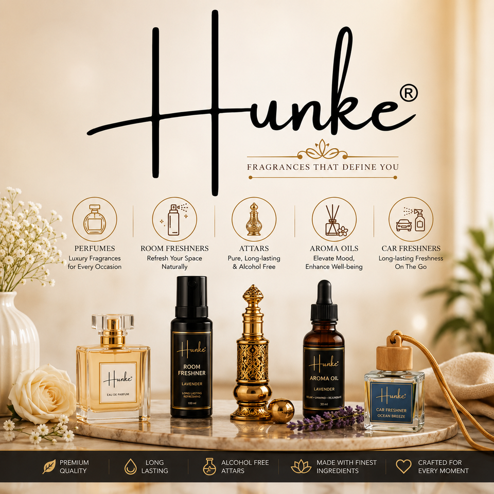 HUNKE EDP Inspired Perfume Set for Men & Women | Set of 4 Premium Long Lasting Fragrances | 8 ml Each | Travel Size Mini Perfume Gift Set | Eau de Parfum Collection - Aqua Lily, Royal Rose, Attar Phool, Rajnigandha