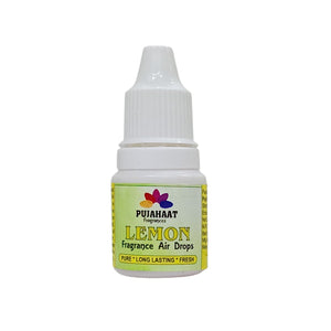 Pujahaat Premium Rajnigandha, Lemon Fragrance Air drops Air freshener for room, bathroom, toilet, car, wardrobes -Pack of 2 (2 x 5ml)