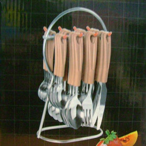 New 24 pcs Cutlery Set with Steel stand - halfrate.in