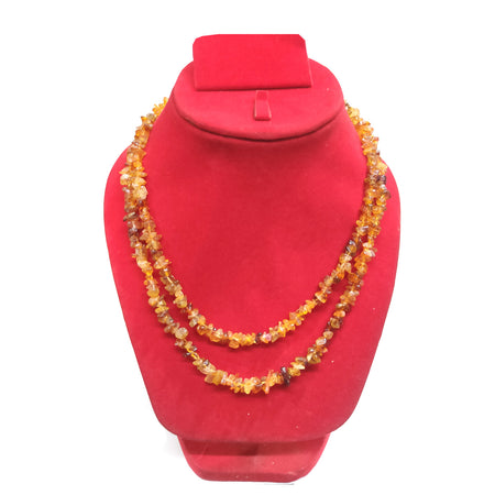 Citrine / Golden Topaz Mala Necklace Natural Crystal Stone Uncut Chip AAA Quality Beads Mala for Reiki Healing & Crystal Healing Stone for Unisex