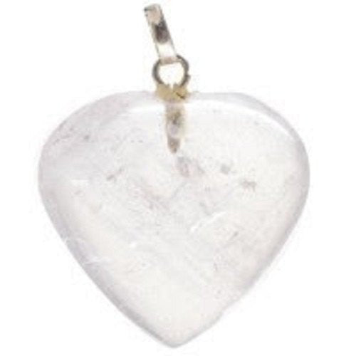 Quartz Crystal Heart Shape Pendant for Reiki Healing and Crystal Healing,Traditional Astrological Pendant for Reiki and Chakra Healing