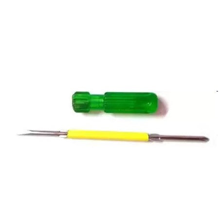 Toolkit Combo - 5 Blades Combination Screw Driver Set with Tester + 2 in 1 Screwdriver Philips and slotted Head Blade Size: 6 x 100 mm-ht13