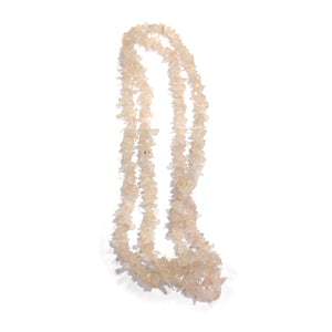 Rose Quartz Mala Necklace Natural Crystal Stone Uncut Chip AAA Quality Beads Mala for Reiki Healing & Crystal Healing Stone for Unisex