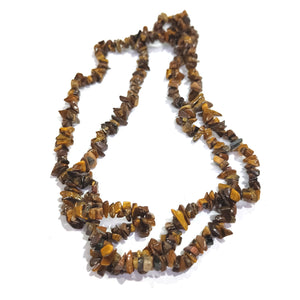 Tiger Eye Mala Necklace Natural Crystal Stone Uncut Chip AAA Quality Beads Mala for Reiki Healing & Crystal Healing Stone for Unisex