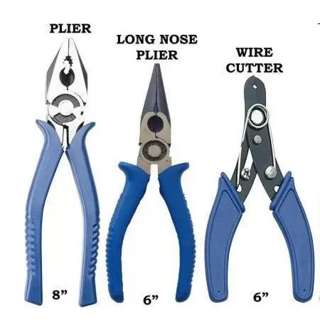 Hand ToolKit Combo - Combination Plier + Nose Plier + Wire Cutter-ht17