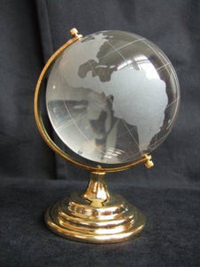 New Crystal Globe With Golden Stand for Success Good Luck and Prosperity - Feng Shui Item