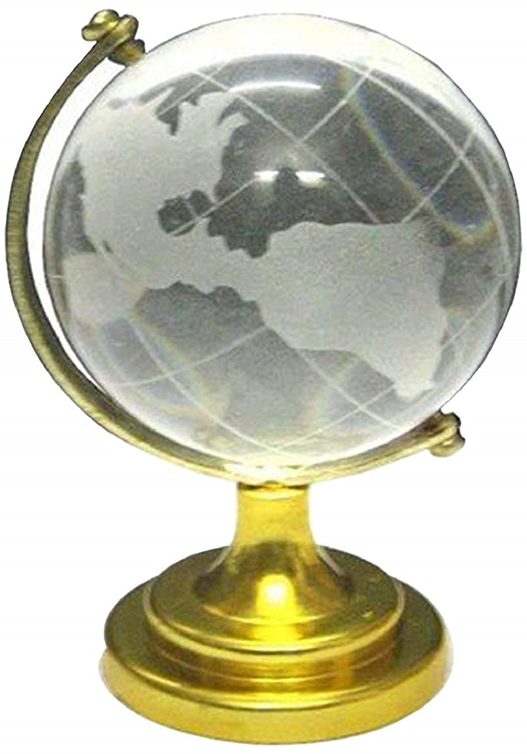 New Crystal Globe With Golden Stand for Success Good Luck and Prosperity - Feng Shui Item