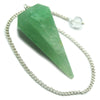 Green Aventurine Faceted Dowsing Pendulum With Chain Energized and Charged for Reiki Puja & Crystal Healing