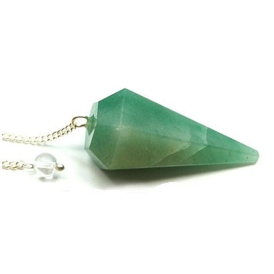 Green Aventurine Faceted Dowsing Pendulum With Chain Energized and Charged for Reiki Puja & Crystal Healing