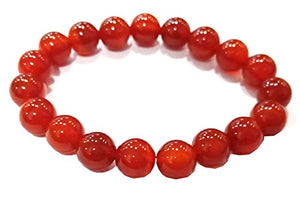 Carnelian Gemstone Reiki Crystal Round Bead Bracelet Semi Precious Gemstone for Good luck