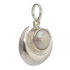 White Sterling-Silver Half Moon Shape Pendant with Natural Pearl Chand Moti Locket for Men and Women