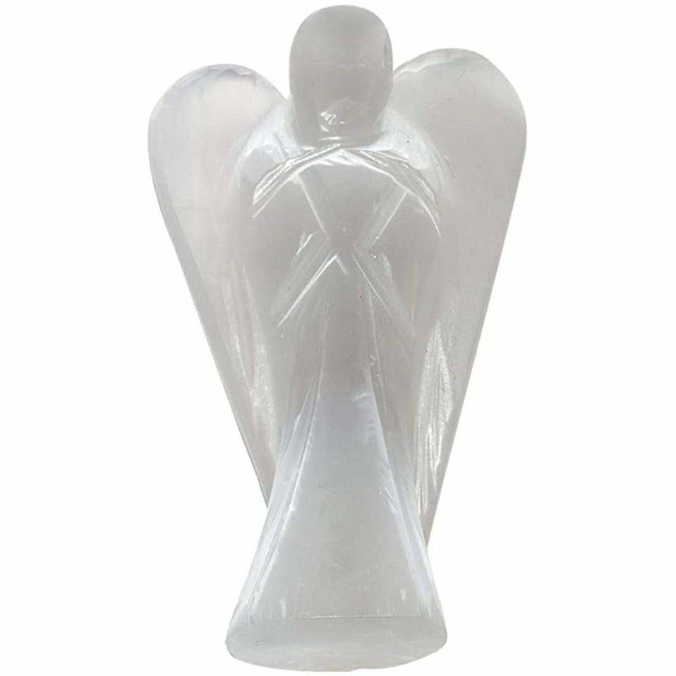 Selenite Lucky Angel for Reiki Crystal Stone Healing Therapy Natural Crystal Stone Angel Size 2 Inch approx.