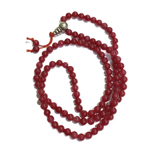 Watermelon Quartz Jaap Mala Rosery for Pooja and Astrology (108+1 Beads; Bead Size : 6 mm)