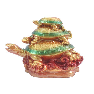 Three Tiered Tortoises for Health Wealth and Luck- Feng Shui Vastu for office & Home