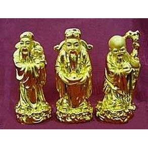 Luk Fuk Sau chinese three wise wealth Gods Decorative - Feng Shui Item