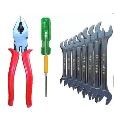 New Hand Tool Kit - Line Tester Set ,Combination Plier, 8pc Spanner Set-ht26