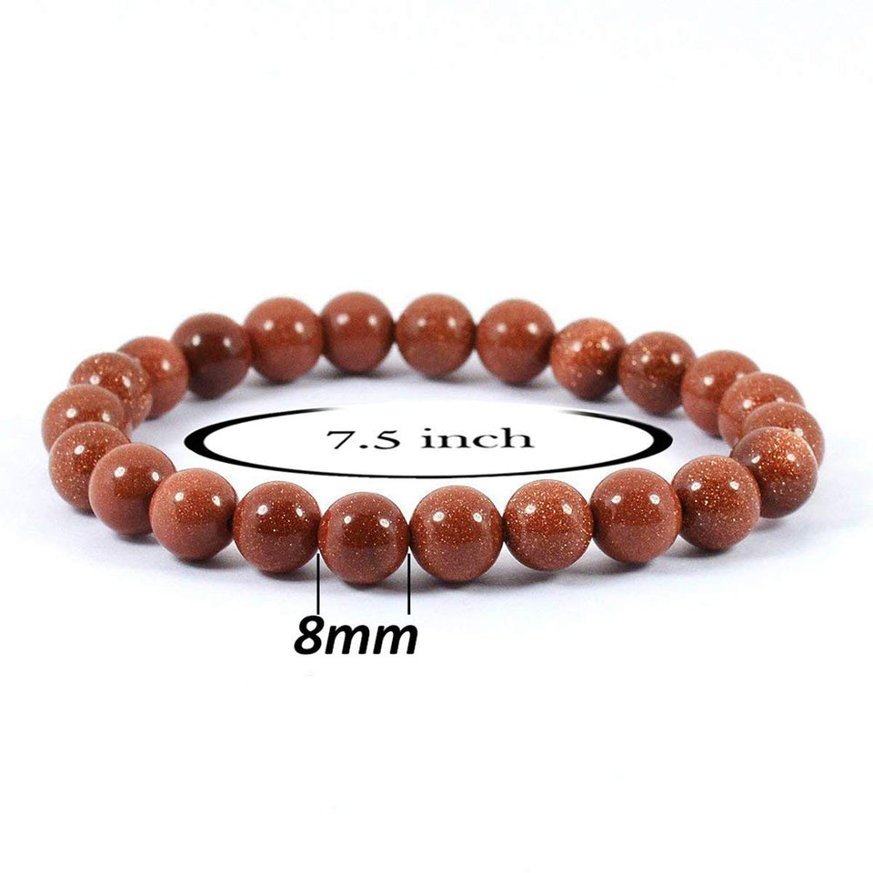 Gold Sandstone Healing Chakra Bracelet Anxiety Crystal Natural Stone Men Women Stress Relief Reiki Yoga Diffuser