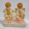 Laxmi Ganesh Idols White Marble Dust Statue, for Home & Office Décor, Ganesh Laxmi Marble Look showpiece Diwali, House warming, etc. Festivals 11 cm approx. White Laxmi & Ganesh Statue LG-1