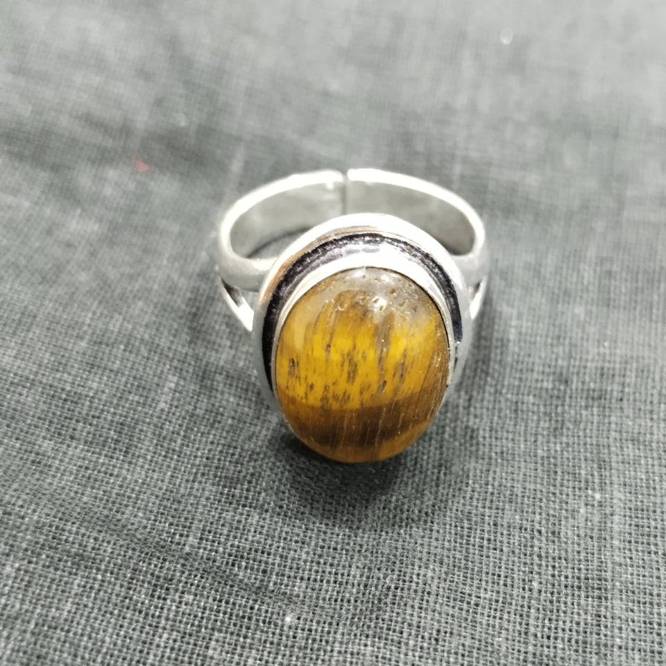 Tiger Eye Adjustable Ring for Abundance, Prosperity, Self Love, Wealth Will Power and Protection
