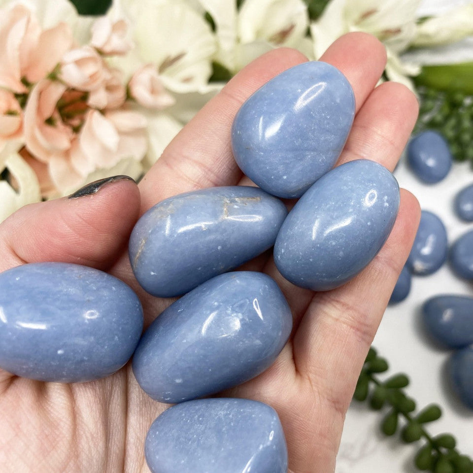 Angelite Gemstone Tumble Stone Single pc