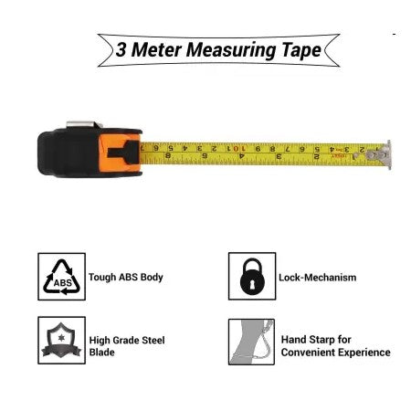 Hand Tool Kit - Plier, Claw Hammer, 2in1 Screwdriver, Wire Cutter, Measuring Tape, Line Tester, Electrical Tape, Paper Cutter-ht33