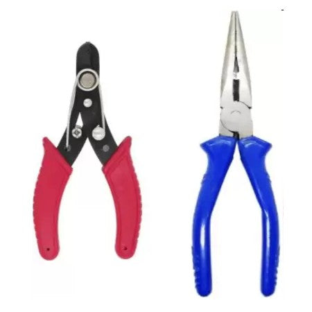 Hand Toolkit Combo - New Wire Cutter and Stripper + Nose Plier Snipe Nose Plier Jewelry Hand Tool New Wire Cutter and Stripper-ht36