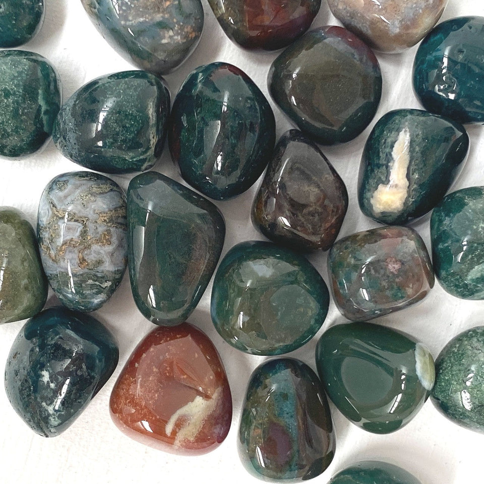 Natural Green Fancy Jasper Tumble Stone