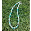 Emperor Green Crystal Round Beads Necklace 15 Inches 8mm Beads Semi precious Emperor Green stone, Green White Mala