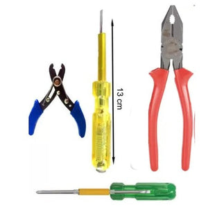 Power & Hand Tool Kit - Piler + Line Tester + Wire Cutter + Screw Tester - ht3