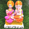 Laxmi Ganesh Idols Multicolor Marble Dust Statue, for Home & Office Décor, Ganesh Laxmi Marble Look showpiece Diwali, House warming, etc. Festivals 11 cm approx. Multicolor Laxmi & Ganesh Statue LG-4
