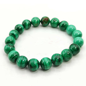 Malachite Bracelet Natural Crystal Healing Bracelet Gemstone Jewellery Beaded Stone Bracelet for Men & Women, Bead Size 6 mm