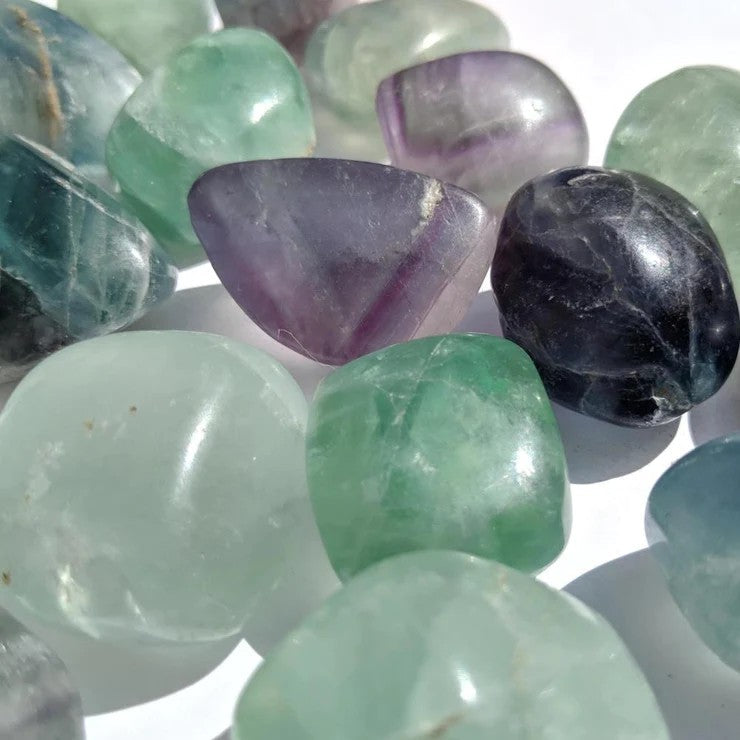 Natural Multi Fluorite Gemstone Tumble Stone