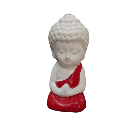 Child Buddha Red Color for Car Dashboard, Gift Item and for Decorative Showpiece - 8 cm (Polyresin)