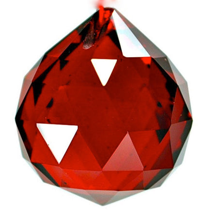 Fengshui Red Crystal Hanging Ball for Good Luck & Prosperity - 40 mm