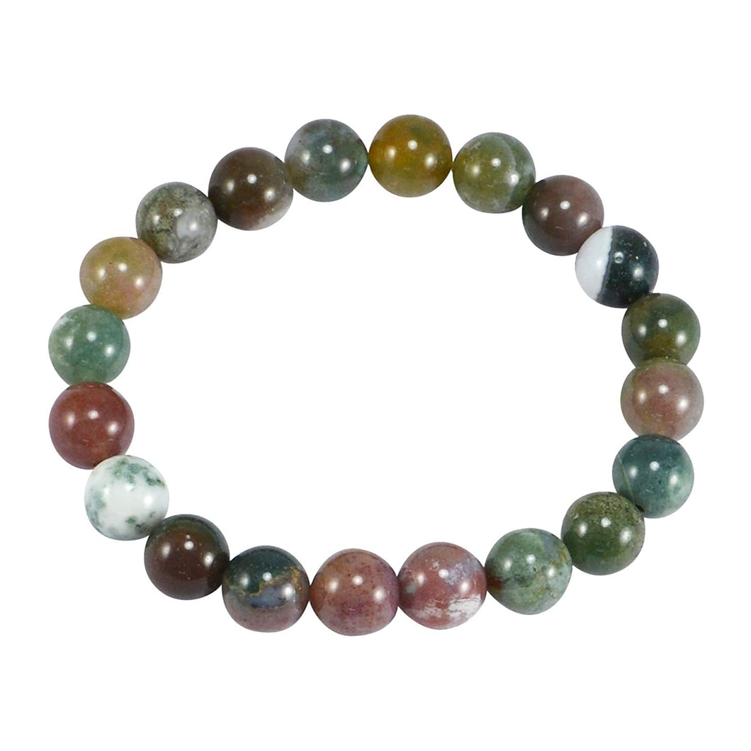 Navratna Multistone Bracelet Natural Crystal Stone Bead Bracelet Round Shape for Reiki Healing and Crystal Healing Stone