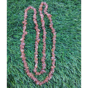 Carnelian Gemstone Mala Necklace Natural Crystal Stone Chip Bead AAA Quality Mala for Reiki Healing & Crystal Healing Stone for Unisex