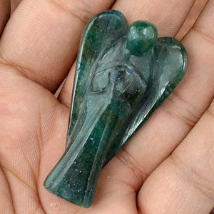 Green Aventurine Lucky Angel for Reiki Crystal Stone Healing Therapy Natural Crystal Stone Angel Size 2 Inch approx.