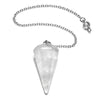 Natural Clear Quartz Crystal Pendulum Faceted Point Gemstone Reiki Healing Pendulums for Dowsing Scrying Reiki Puja & Crystal Healing