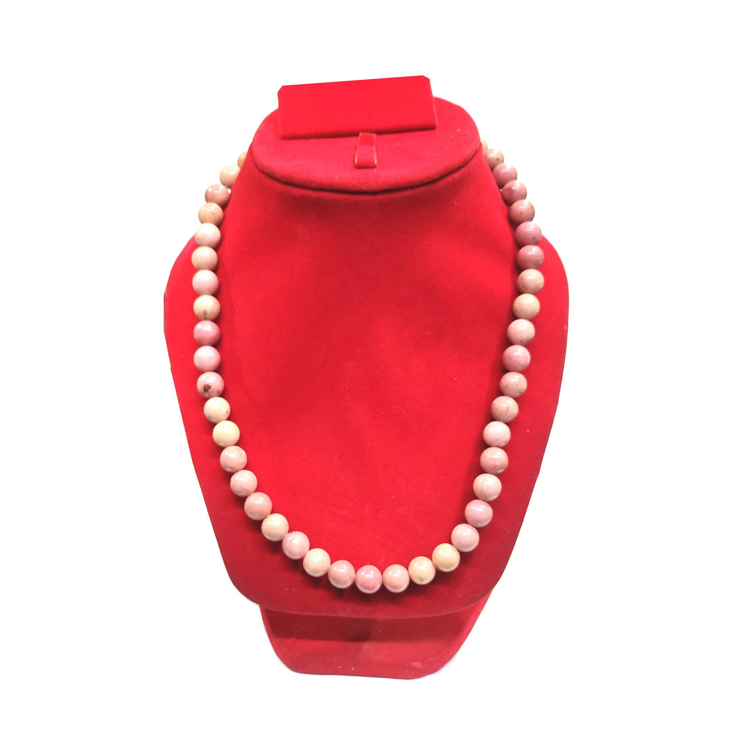 Rhodochrosite Crystal Round Beads Necklace 15 Inches 8mm Beads Semi precious Rhodochrosite Mala