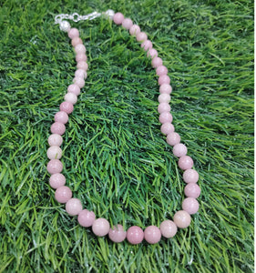 Rhodochrosite Crystal Round Beads Necklace 15 Inches 8mm Beads Semi precious Rhodochrosite Mala