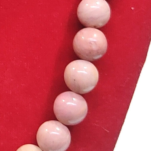 Rhodochrosite Crystal Round Beads Necklace 15 Inches 8mm Beads Semi precious Rhodochrosite Mala