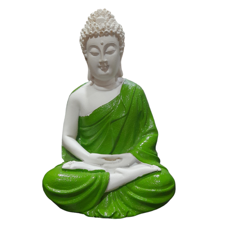 Buddha Green Color for Car Dashboard, Gift Item and for Decorative Showpiece - 12 cm (Polyresin)