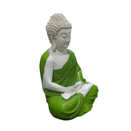 Buddha Green Color for Car Dashboard, Gift Item and for Decorative Showpiece - 12 cm (Polyresin)