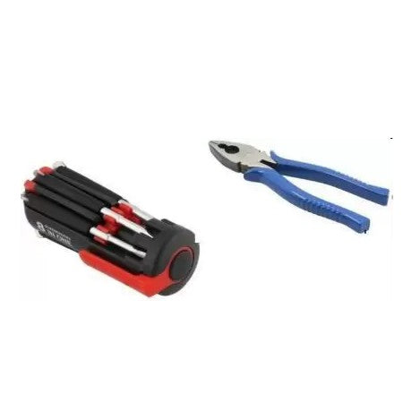 Household Utility Combo 8 in 1 led screwdriver with Combination Plier combo Hand Tool Kit-ht58