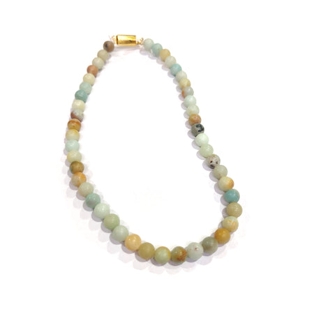 Amazonite Crystal Round Beads Necklace 15 Inches 8mm Beads Semi precious Amazonite Mala